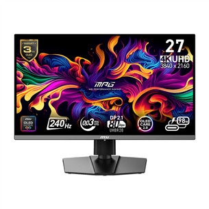 MSI MPG 272URX, 27'', 4K UHD, QD-OLED, 240 Hz, USB-C, black - Monitor 9S6-3CD79A-015