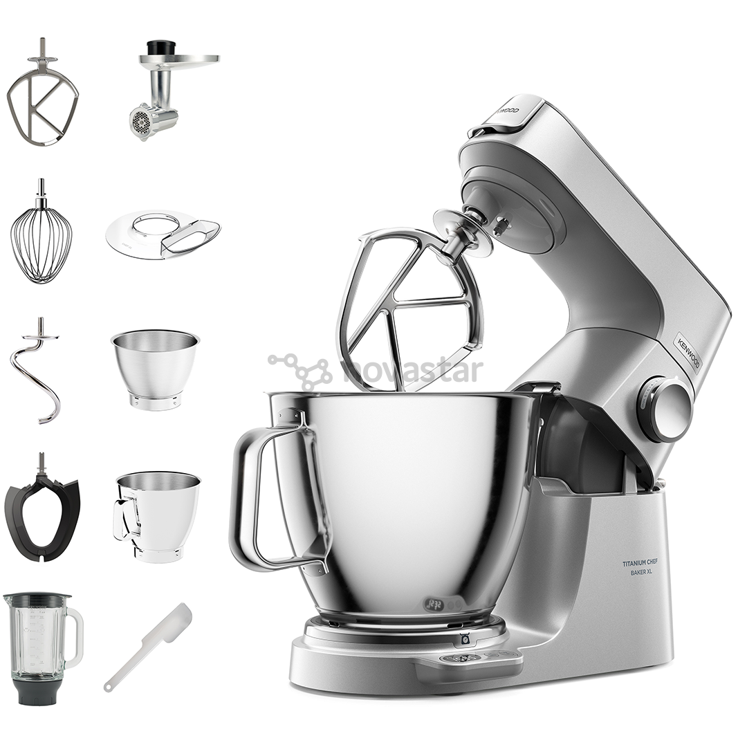 Kenwood Titanium Chef Baker XL, 7 L / 5 L, 1200 W, sidabrinis - Virtuvinis kombainas