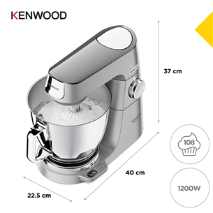 Kenwood Titanium Chef Baker XL, 7 L / 5 L, 1200 W, sidabrinis - Virtuvinis kombainas