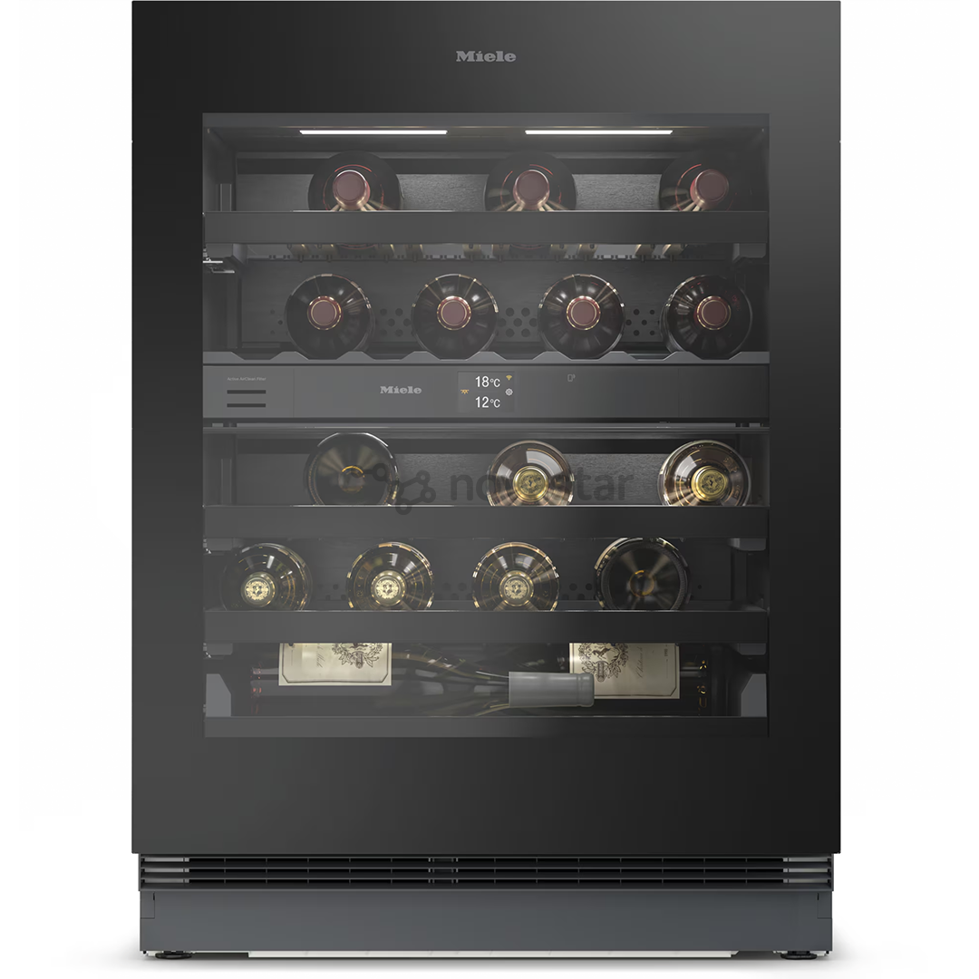 Miele, 32 бутылки, высота 82 см, черный - Интегрируемый винный шкаф