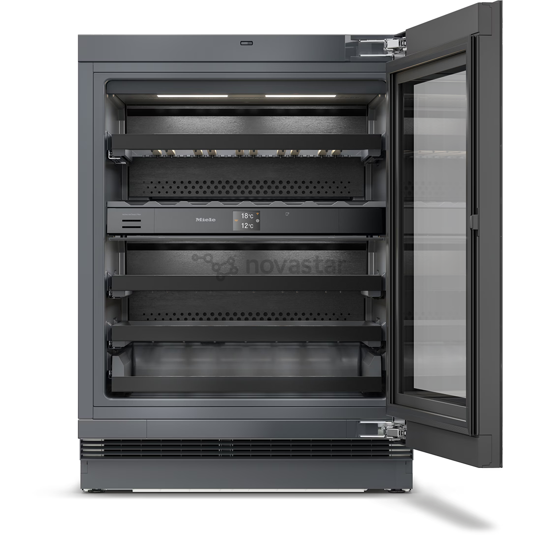 Miele, 32 бутылки, высота 82 см, черный - Интегрируемый винный шкаф