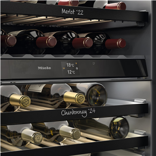 Miele, 32 бутылки, высота 82 см, черный - Интегрируемый винный шкаф