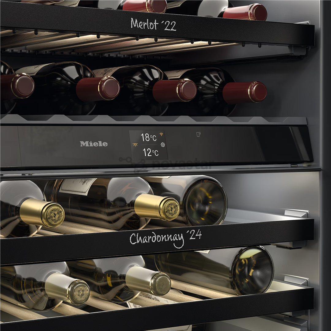 Miele, 32 бутылки, высота 82 см, черный - Интегрируемый винный шкаф