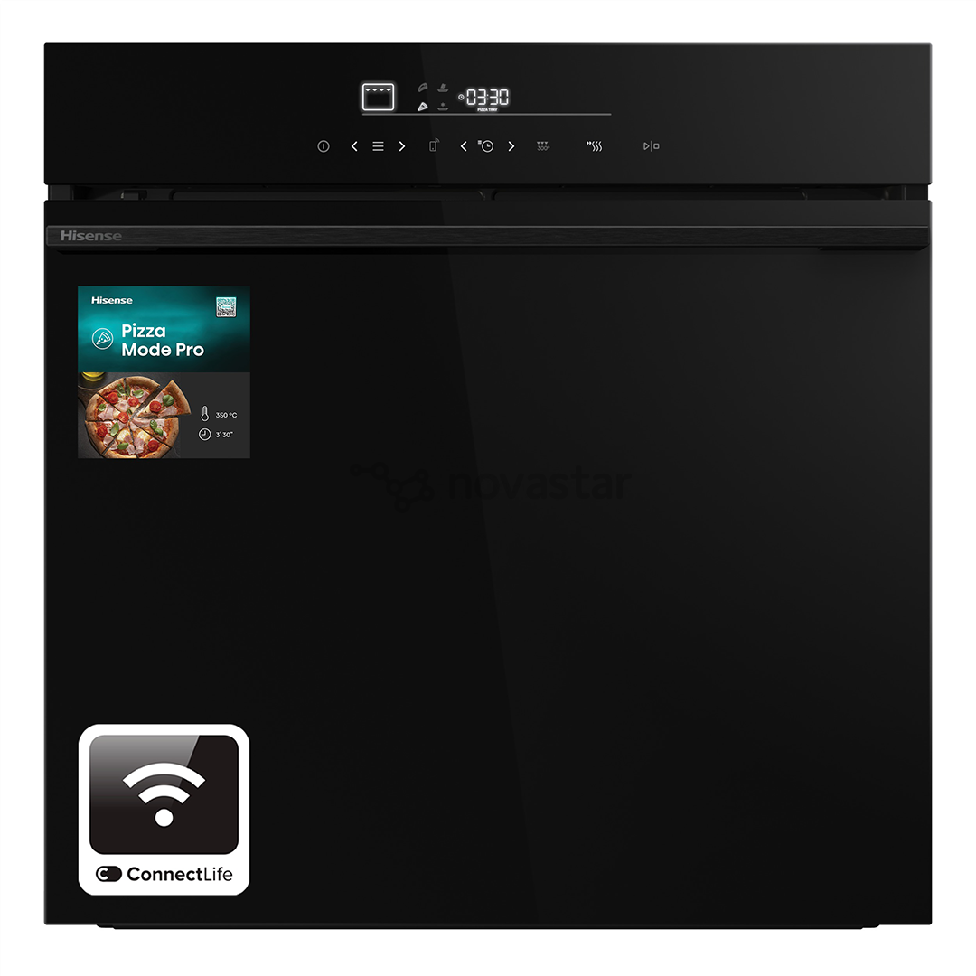 Hisense, 77 L, pyrolytic cleaning, black - Built-in oven
