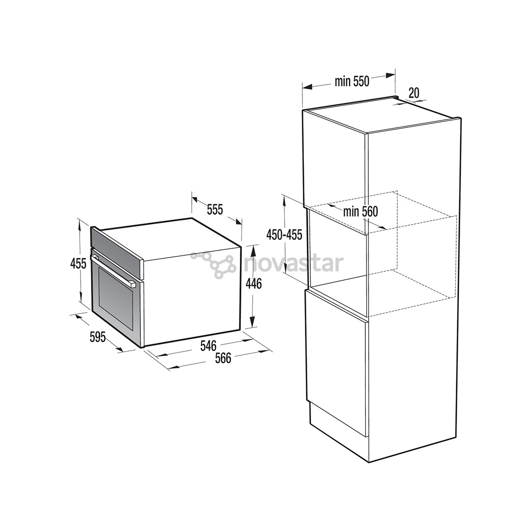 Hisense, 50 L, black - Built-in oven with microwave function