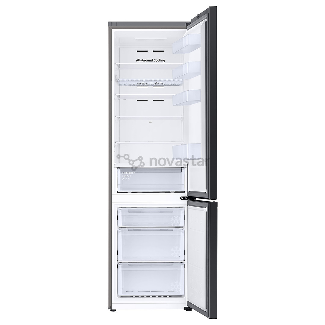 Samsung BeSpoke, 390 л, высота 203 см, черный - Холодильник