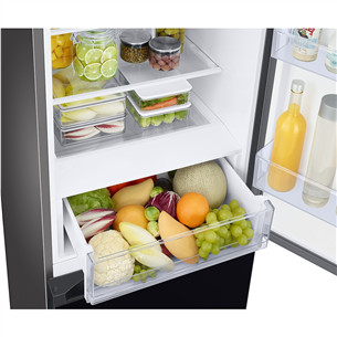 Samsung BeSpoke, 390 л, высота 203 см, черный - Холодильник