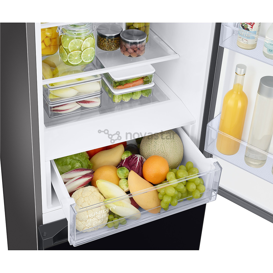 Samsung BeSpoke, 390 л, высота 203 см, черный - Холодильник