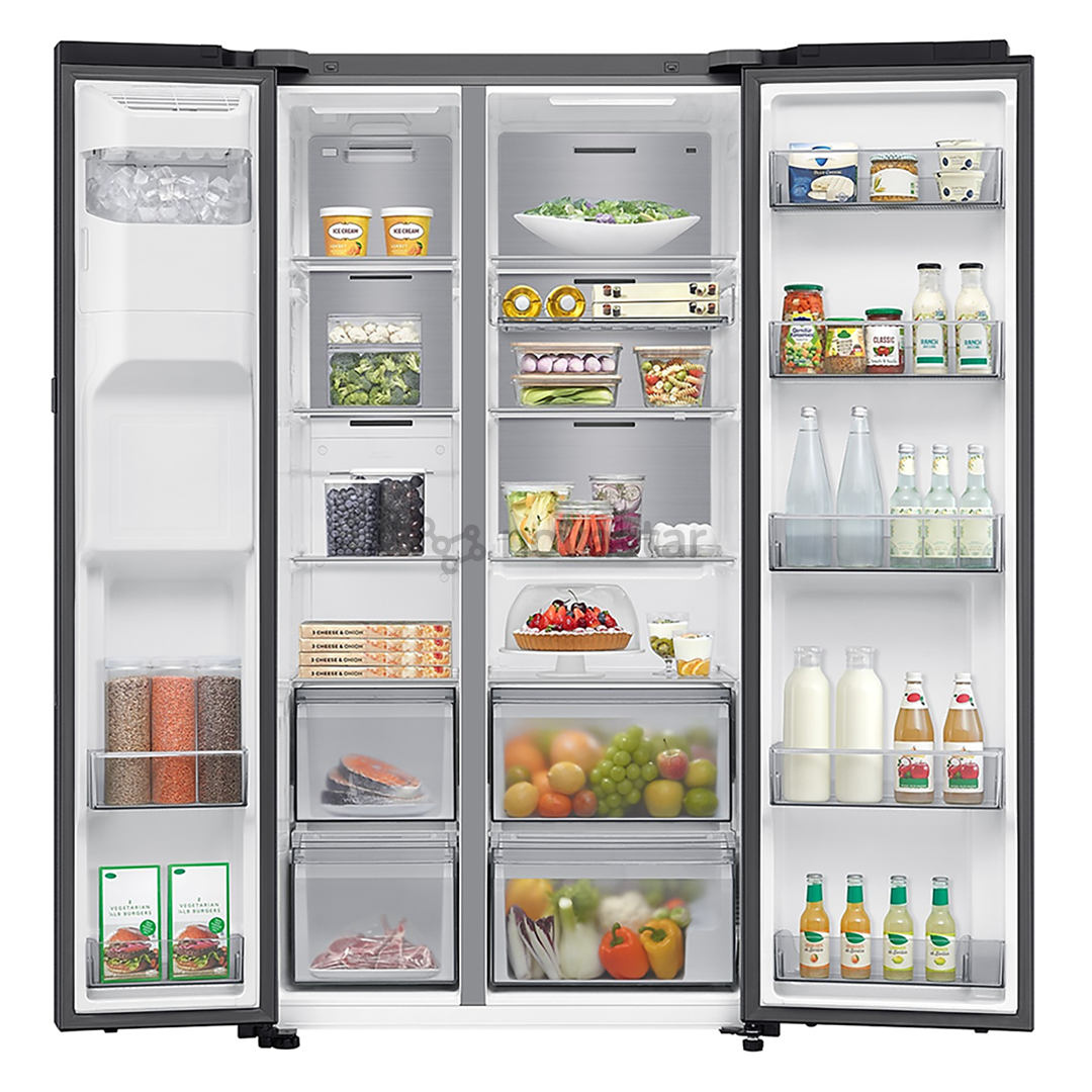 Samsung Bespoke AI Home, NoFrost, 621 L, aukštis 179 cm, juodas - SBS Šaldytuvas