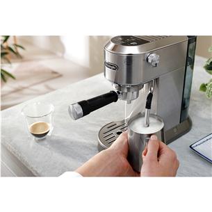 DeLonghi Dedica Duo, sidabro spalvos - Rankinis kavos aparatas