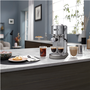 DeLonghi Dedica Duo, sidabro spalvos - Rankinis kavos aparatas