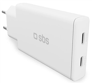 SBS Wall Charger, 2xUSB-C, 67 W, baltas - Įkroviklis TETRGAN2C70SLIM