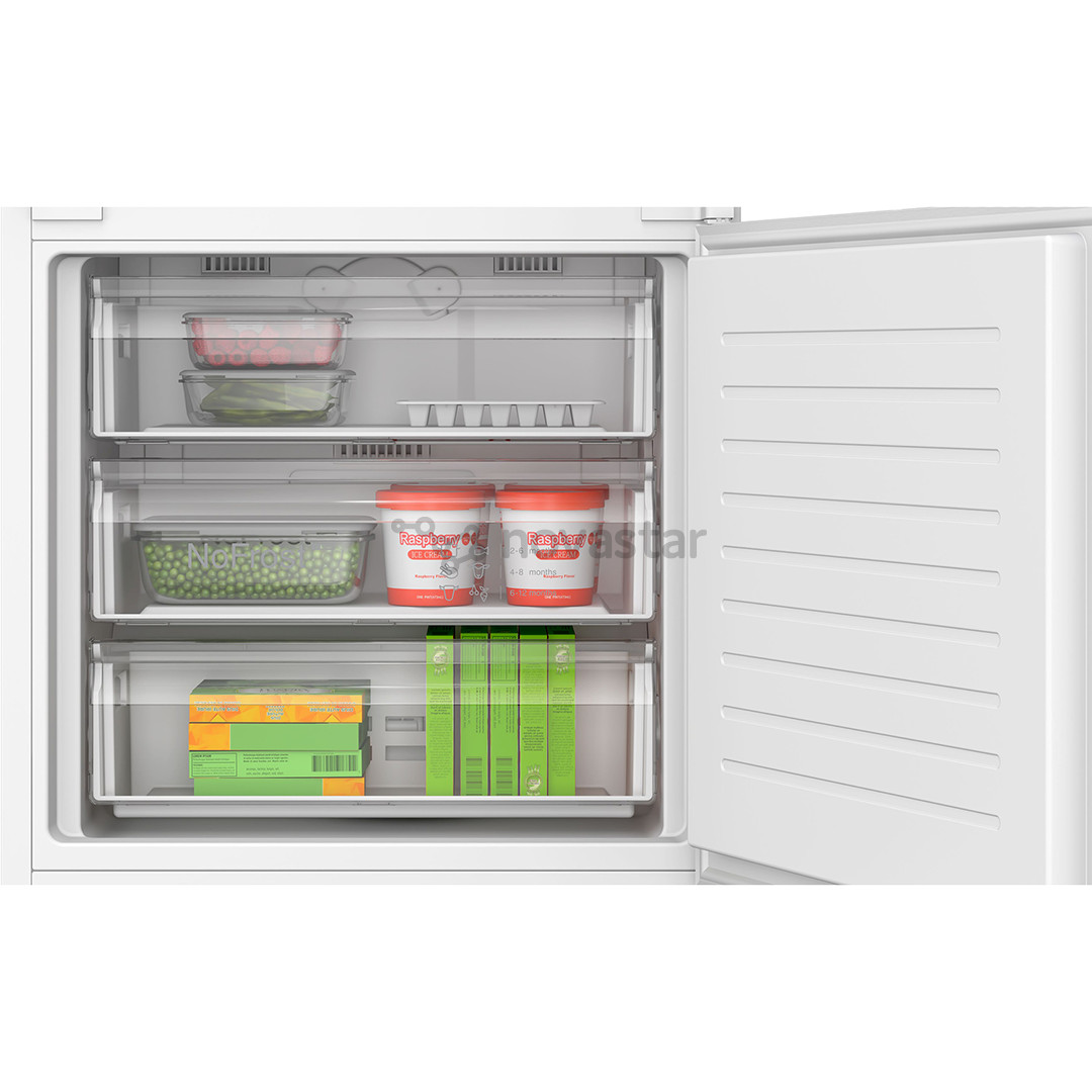 Bosch, Series 4, NoFrost, 383 л, высота 194 см - Интегрируемый холодильник