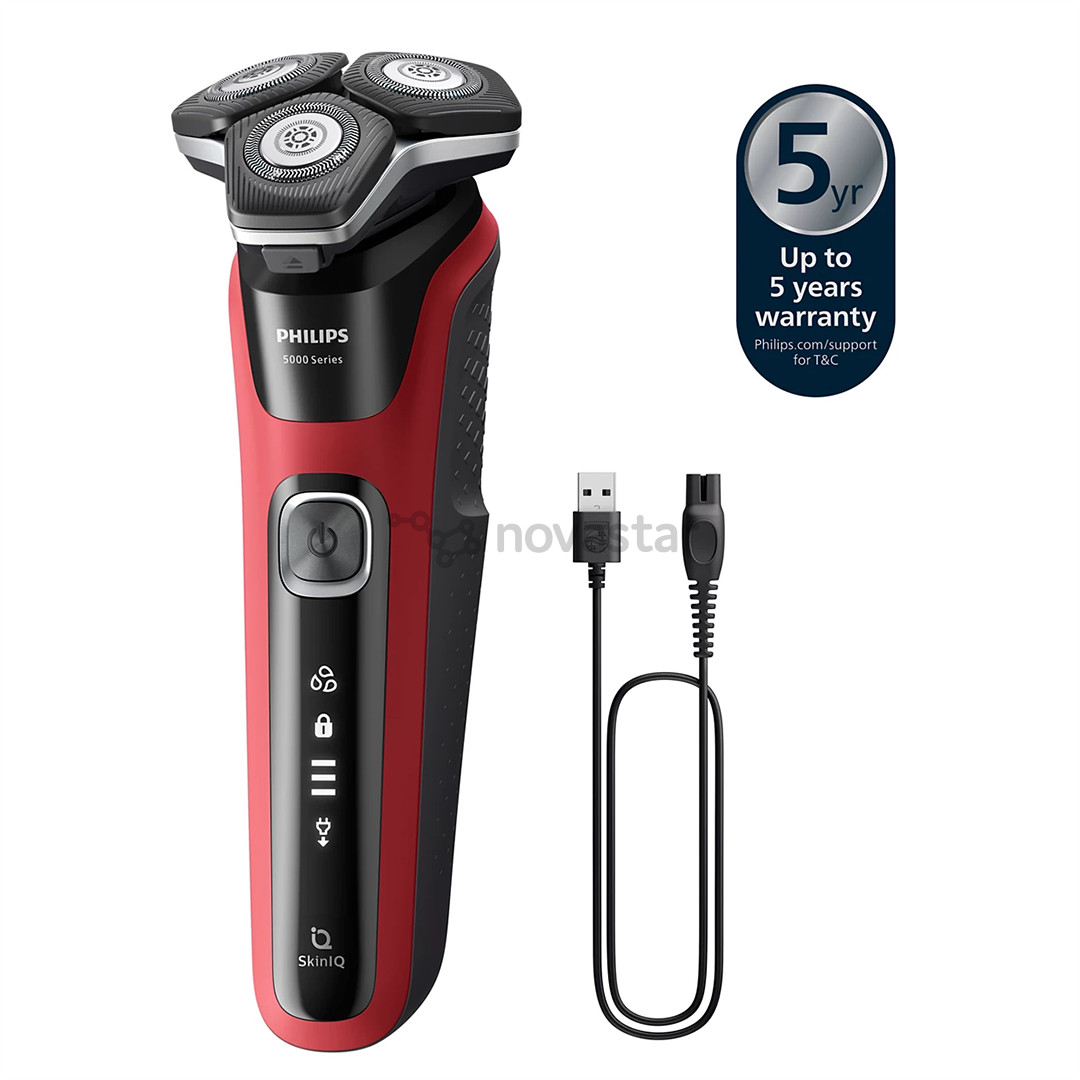Philips Shaver Series 5000 Wet & Dry, raudona/juoda - Barzdaskutė