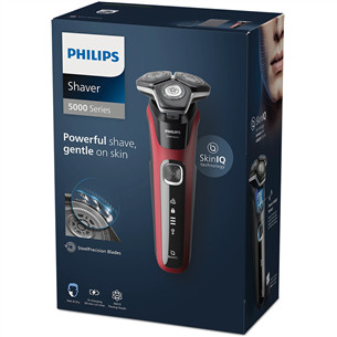 Philips Shaver Series 5000 Wet & Dry, raudona/juoda - Barzdaskutė