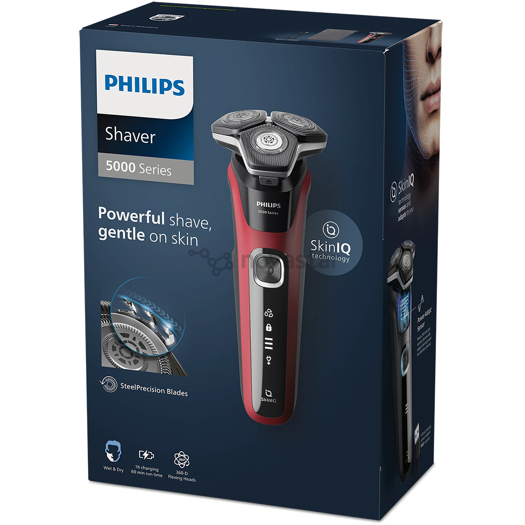 Philips Shaver Series 5000 Wet & Dry, raudona/juoda - Barzdaskutė