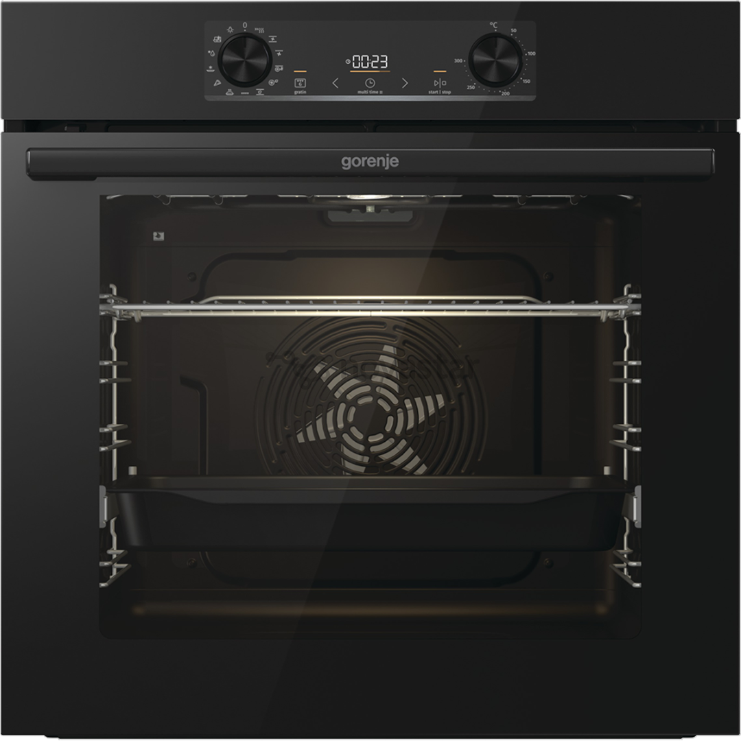 Gorenje, 77 л, пиролитическая очистка, черный - Интегрируемый духовой шкаф