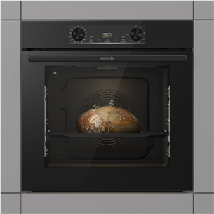 Gorenje, 77 л, пиролитическая очистка, черный - Интегрируемый духовой шкаф
