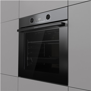 Gorenje, 77 L, pyrolytic cleaning, black - Built-in oven