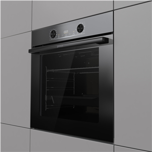 Gorenje, 77 л, пиролитическая очистка, черный - Интегрируемый духовой шкаф