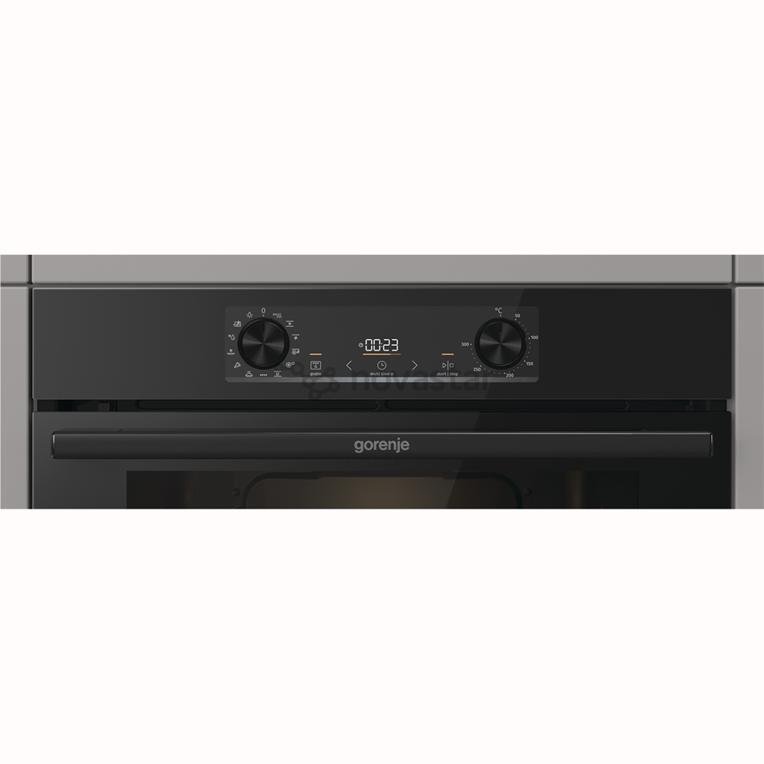 Gorenje, 77 л, пиролитическая очистка, черный - Интегрируемый духовой шкаф