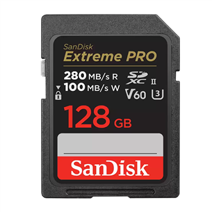 SanDisk Extreme Pro, UHS-II, SDXC, 128 ГБ, черный - Карта памяти SDSDXEP-128G-GN4IN