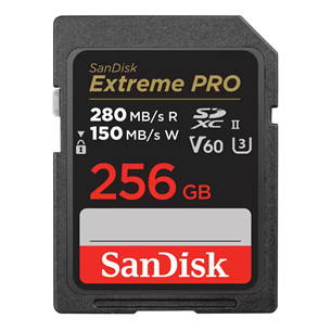 SanDisk Extreme Pro, UHS-II, SDXC, 256 GB, juoda - Atminties kortelė SDSDXEP-256G-GN4INSD