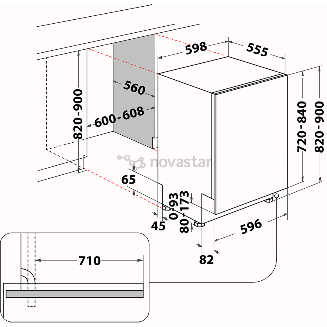 Whirlpool, 6th Sense, 15 комплектов посуды, ширина 60 см - Интегрируемая посудомоечная машина