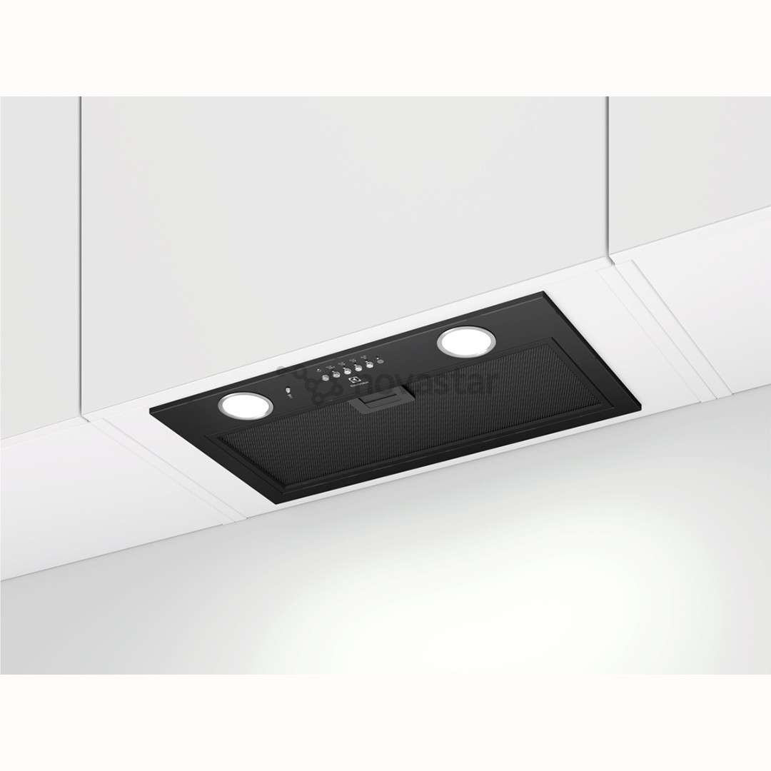 Electrolux, 600 m³/val., plotis 53 cm, juodas - Įmontuojamas gartraukis