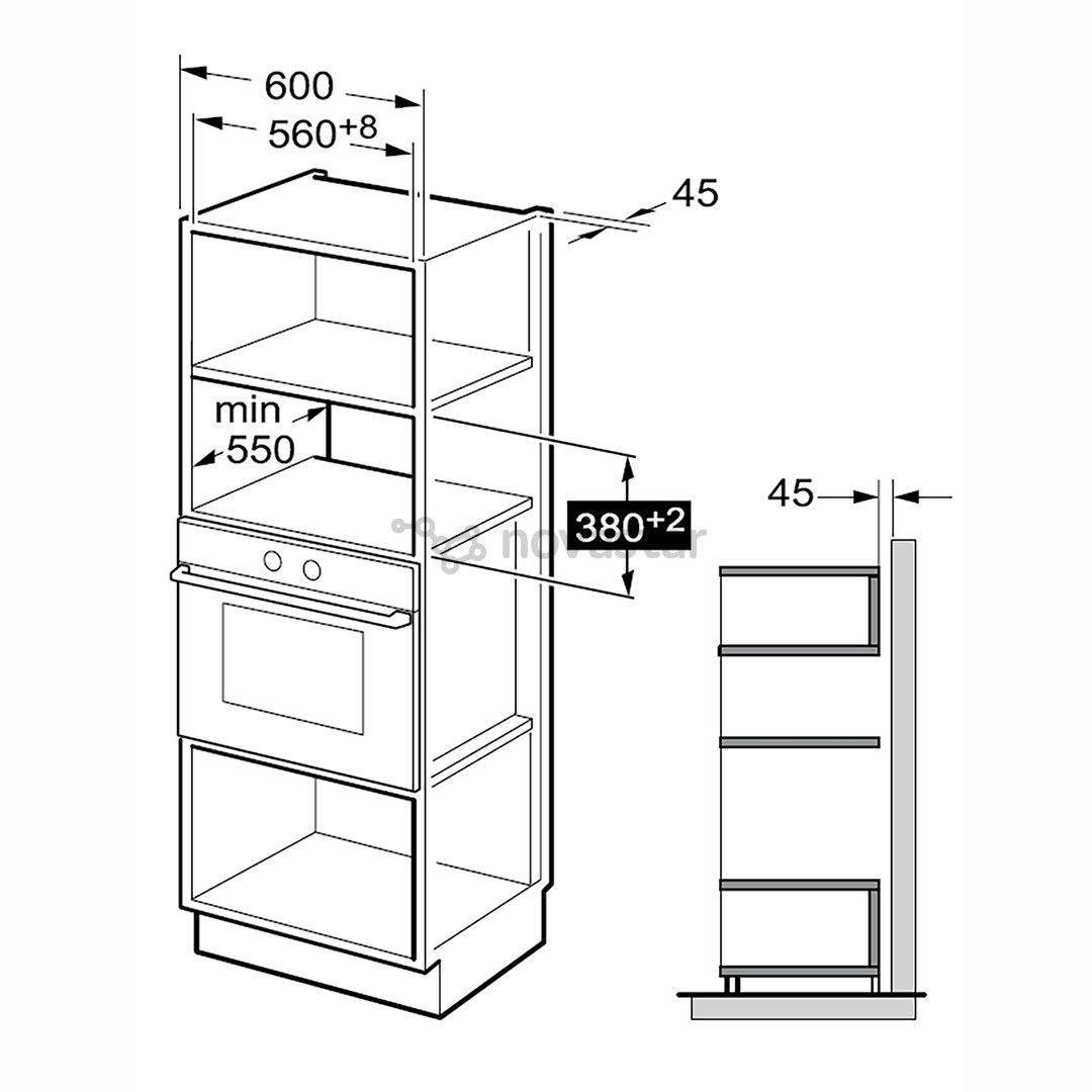 Beko, 25 L, 1450 W, juoda - Įmontuojama mikrobangų krosnelė su griliu