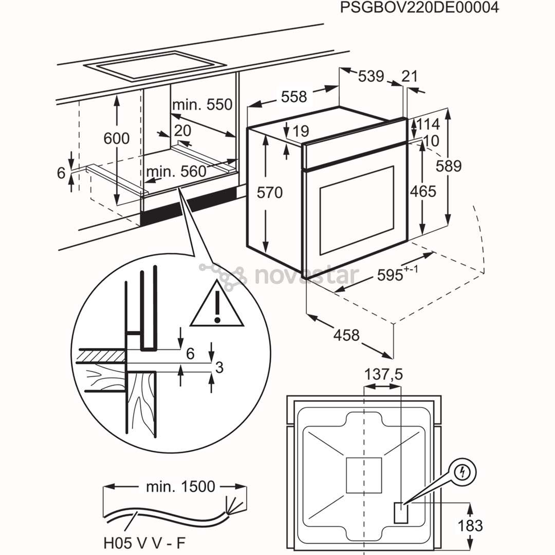 Electrolux 300 Series Convection, 65 L, nerūdijančio plieno - Įmontuojama orkaitė