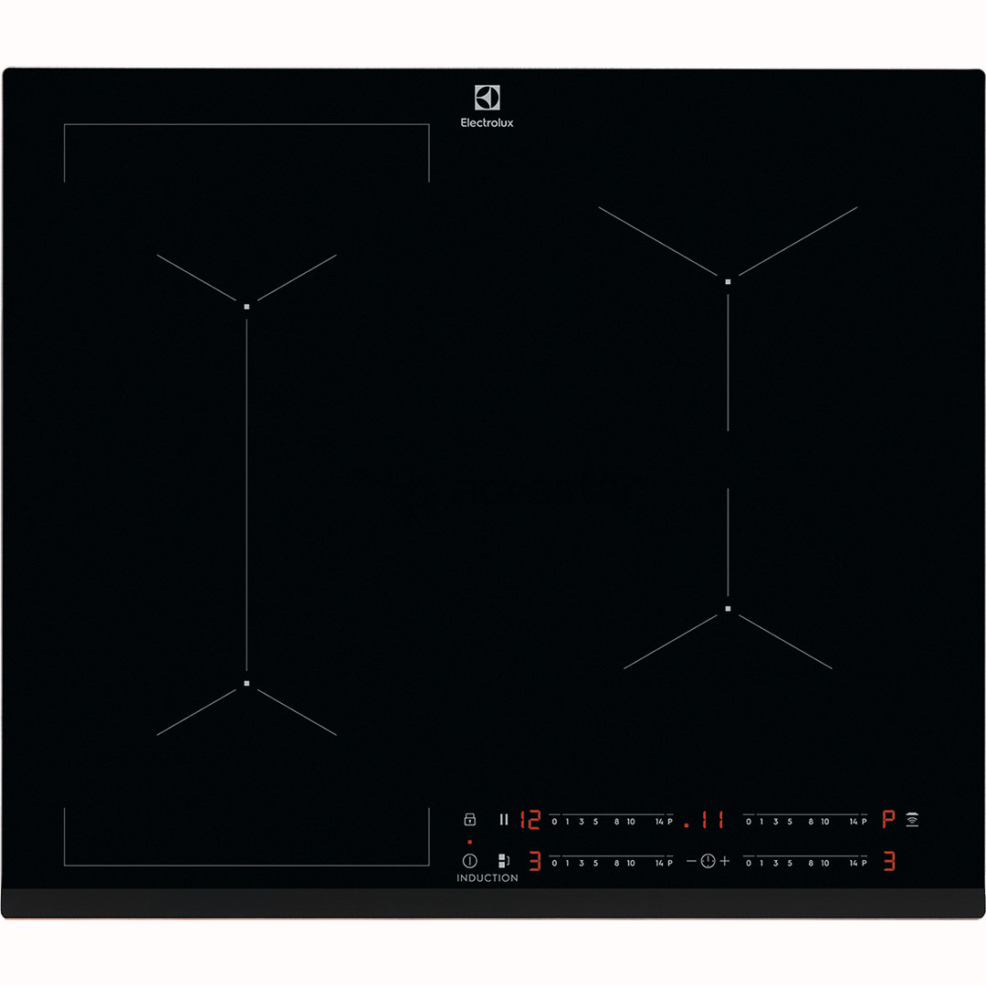 Electrolux 600 Series Bridge Hob2Hood, plotis 59 cm, juoda - Įmontuojama indukcinė kaitlentė