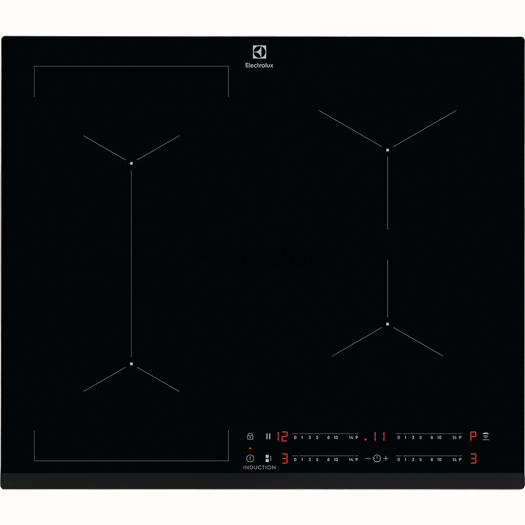 Electrolux 600 Series Bridge Hob2Hood, plotis 59 cm, juoda - Įmontuojama indukcinė kaitlentė