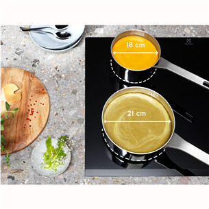 Electrolux 600 Series Bridge Hob2Hood, plotis 59 cm, juoda - Įmontuojama indukcinė kaitlentė
