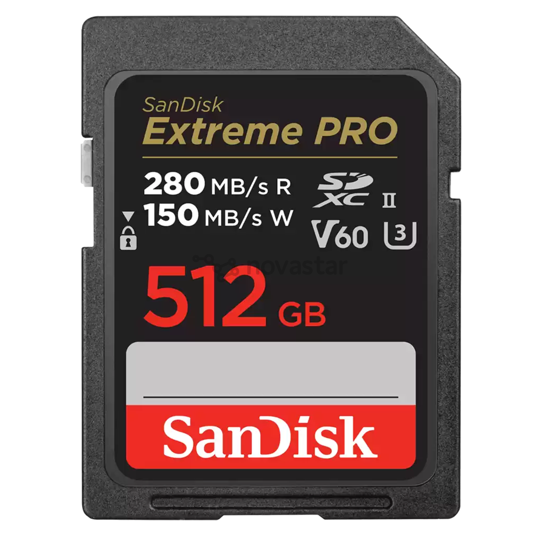 SanDisk Extreme Pro, UHS-II, SDXC, 512 ГБ, черный - Карта памяти
