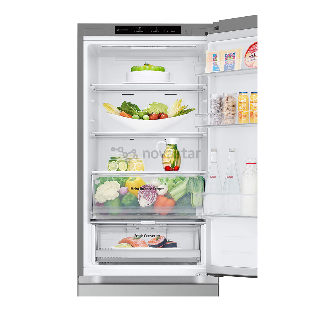 LG, NoFrost, 344 L, aukštis 186 cm, sidabro spalvos - Šaldytuvas
