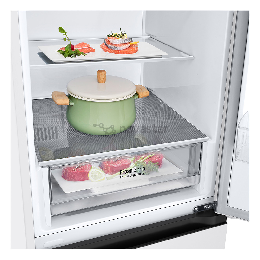 LG NatureFRESH, NoFrost, 344 L, aukštis 186 cm, baltas - Šaldytuvas