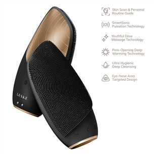 Geske Sonic Thermo Facial Brush | 6 in 1, grey - Facial skincare device