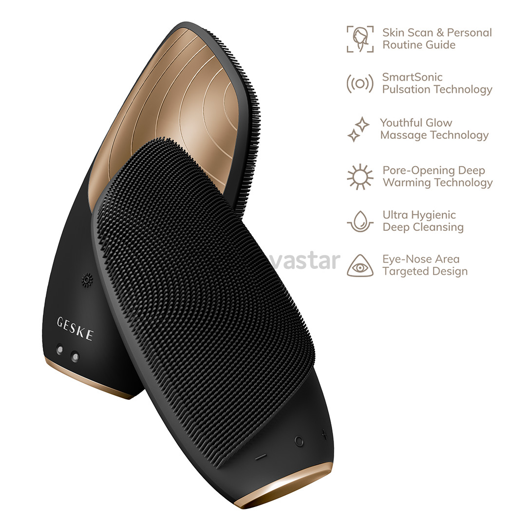 Geske Sonic Thermo Facial Brush | 6 in 1, grey - Facial skincare device