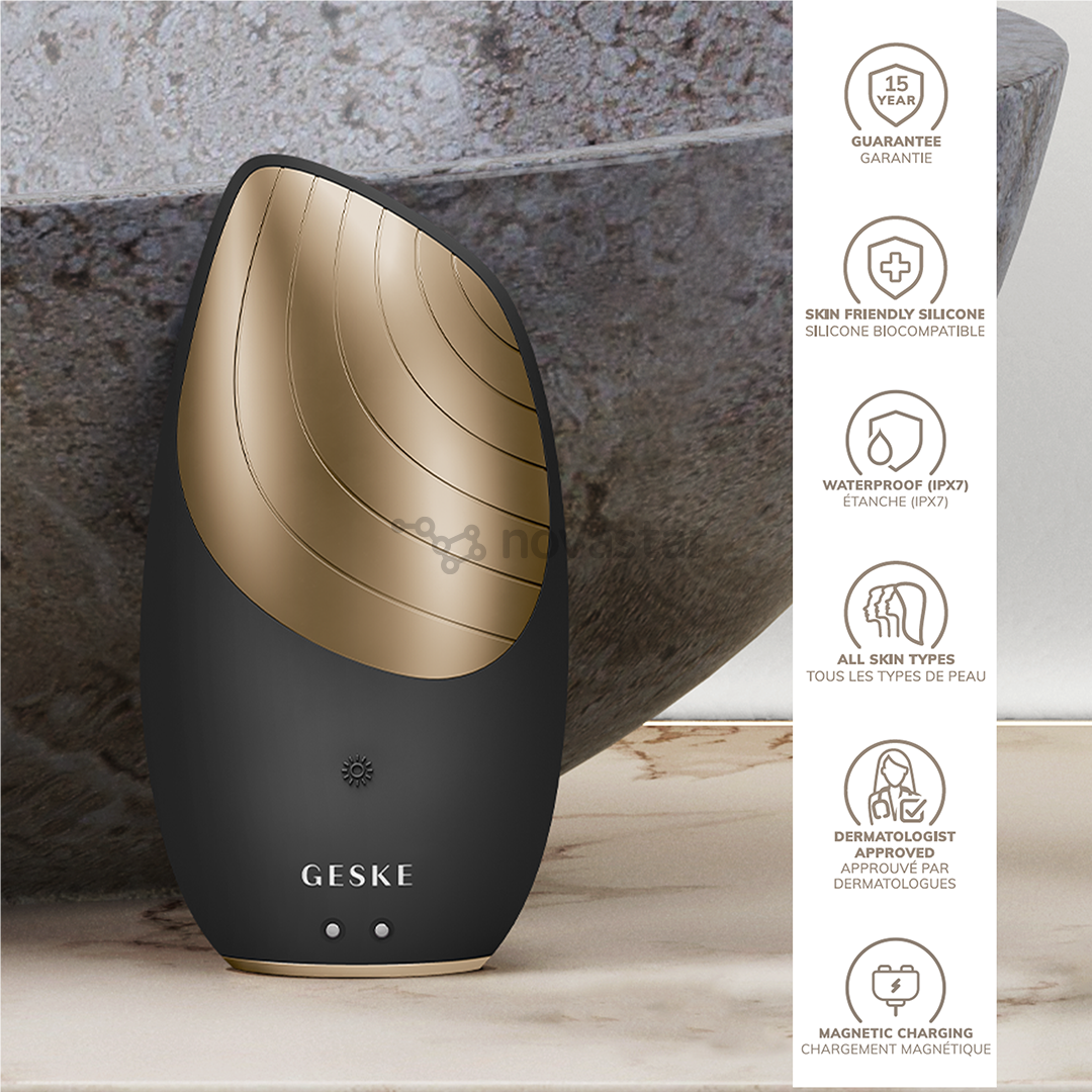 Geske Sonic Thermo Facial Brush | 6 in 1, grey - Facial skincare device