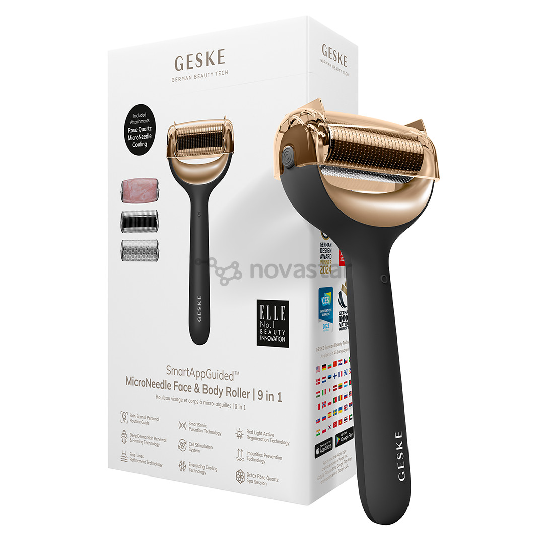 Geske MicroNeedle Face & Body Roller | 9 in 1, grey - Facial skincare device