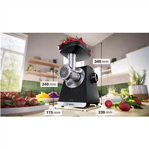 Bosch MultiPower, Series 6, 2100 W, black - Meat mincer