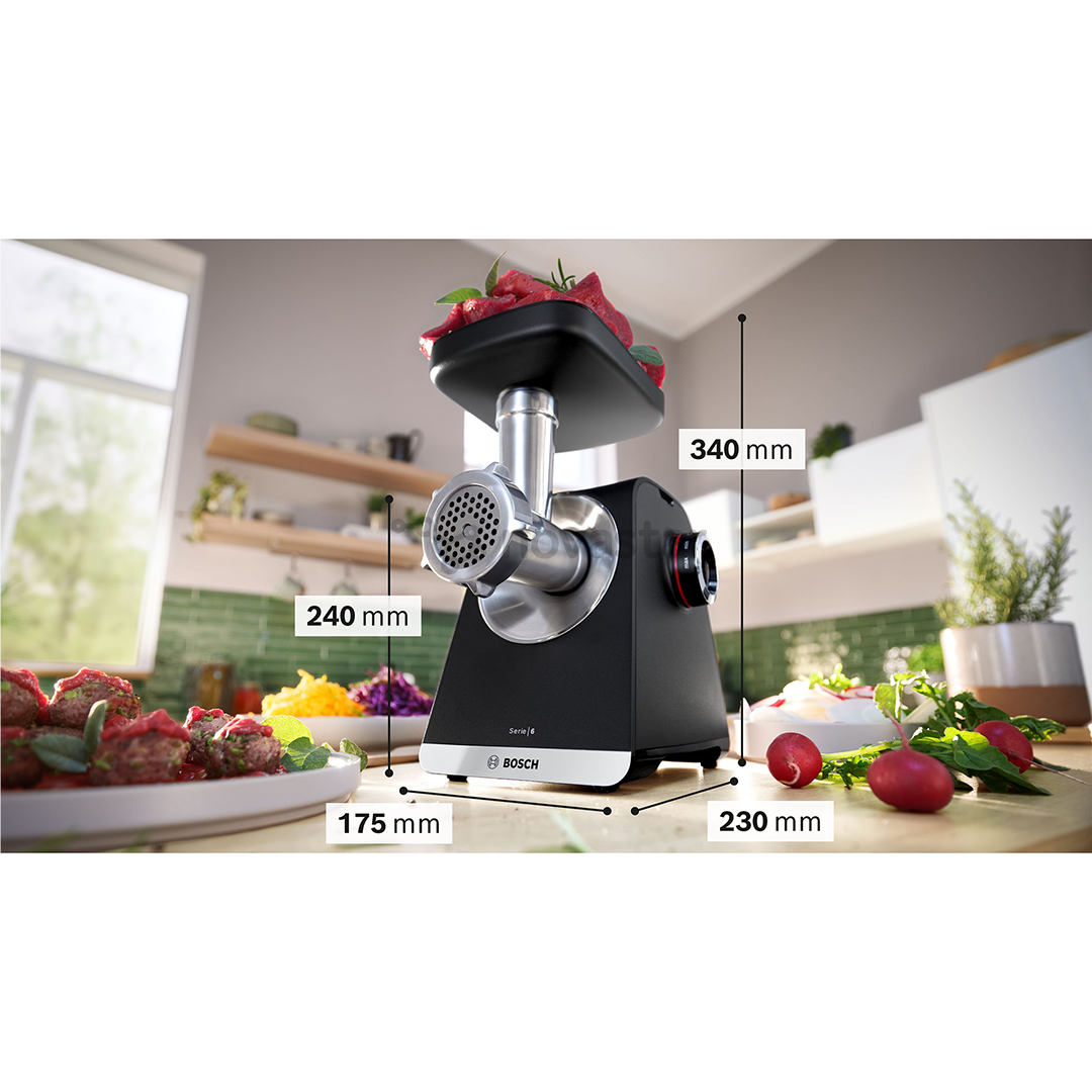 Bosch MultiPower, Series 6, 2100 W, juoda - Mėsmalė