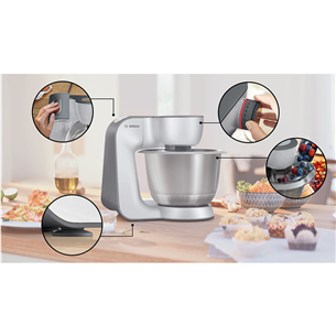 Bosch MUM5, Series 4, 1000 Вт, серебристый - Кухонный комбайн