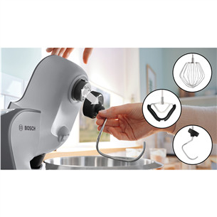 Bosch MUM5, Series 4, 1000 W, sidabro spalvos - Virtuvinis kombainas