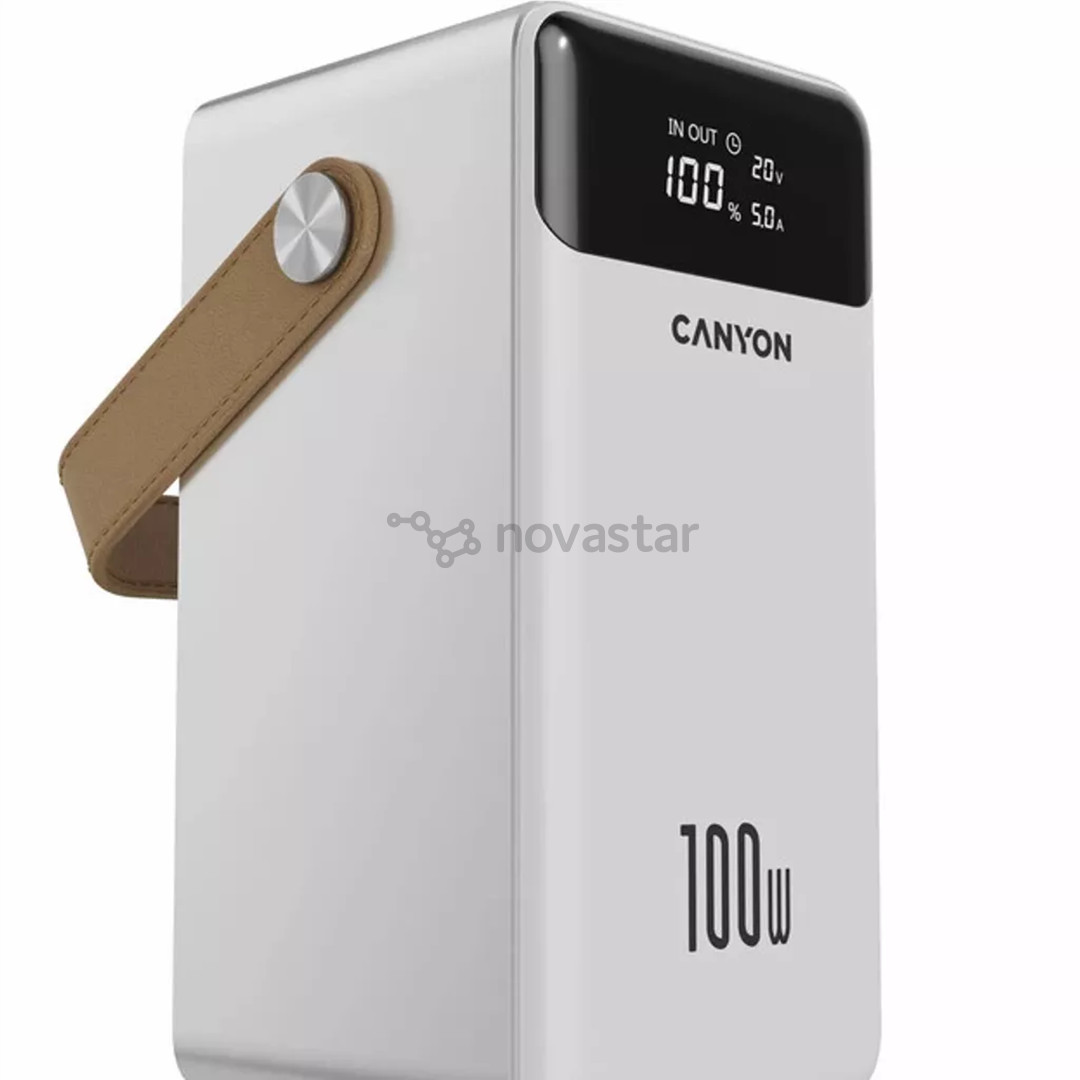 Canyon OnPower 610, 60 000 mAh, 100 W, USB-A, USB-C, white - Powerbank