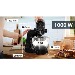 Bosch MUM5, Series 4, 1000 W, tamsios sidabro spalvos - Virtuvinis kombainas