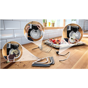 Bosch MUM5, Series 4, 1000 Вт, темно-серебристый - Кухонный комбайн