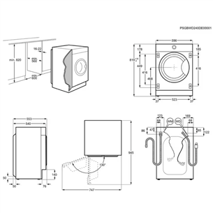 AEG 8000 Series PowerCare, 8 kg, gylis 55,3 cm, 1400 aps./min. - Įmontuojama skalbimo mašina