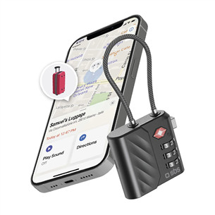 SBS FindMy lock for luggage, black - Smart tracker